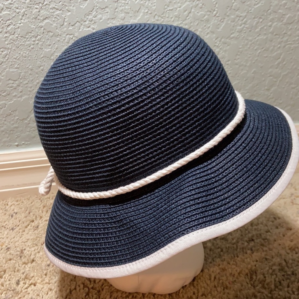 Scala Paper Straw Bucket Hat With Rope Trim - image 5